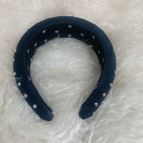 Lele Sadoughi Midnight Ribbed Crystal Headband - Picture 7 of 8